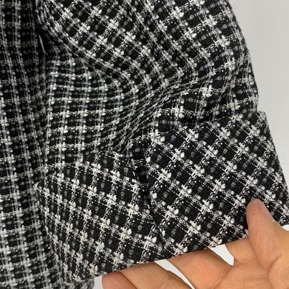 Women Giorgio Sant Angelo Size 10 Baby Doll Blazer Metalic Plaid 3914 - Picture 10 of 10